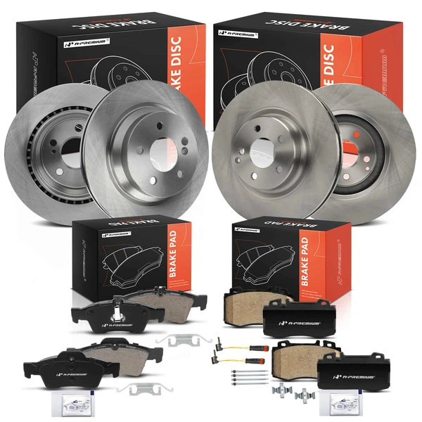 Disc Brake Rotors and Ceramic Pads Kit, 12 Pcs, Front & Rear, A-Premium, APBRPR1873