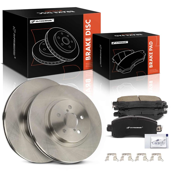 2018-2021 Subaru Crosstrek Disc Brake Rotors and Ceramic Pads Kit, 6 Pcs, Front Driver & Passenger, A-Premium, APBRPR1875