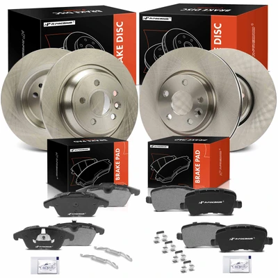 Disc Brake Rotors and Ceramic Pads Kit, 12 Pcs, Front & Rear, A-Premium, APBRPR1421
