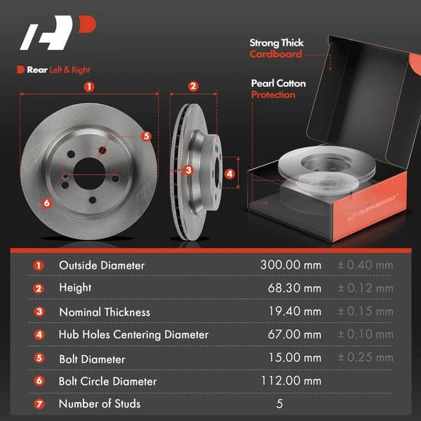 Disc Brake Rotors and Ceramic Pads Kit, 12 Pcs, Front & Rear, A-Premium, APBRPR1871