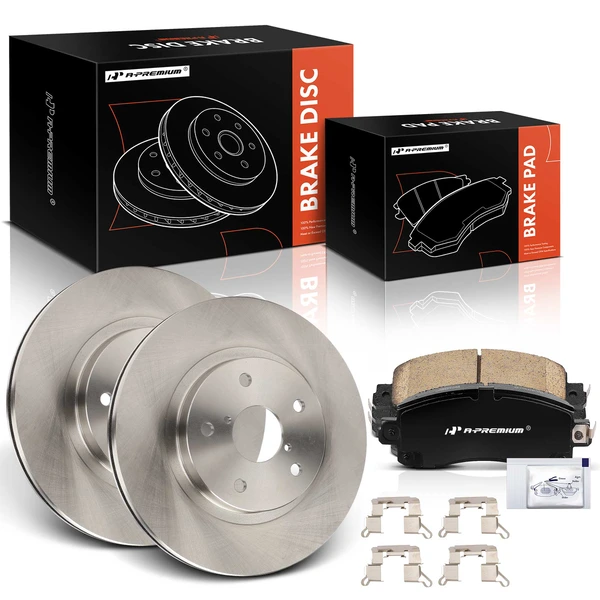 Disc Brake Rotors and Ceramic Pads Kit, 6 Pcs, Front Driver & Passenger, A-Premium, APBRPR1878