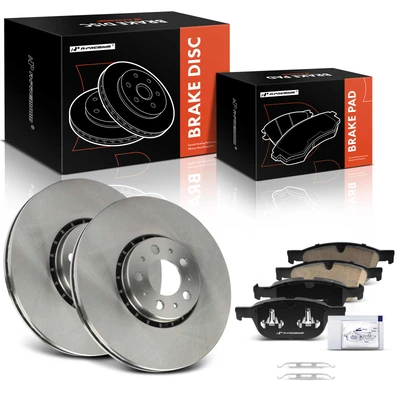 6 Pcs Front Disc Brake Rotors & Ceramic Brake Pads