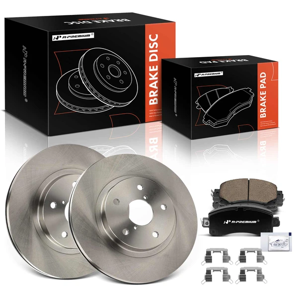 2017-2022 Subaru Impreza Disc Brake Rotors and Ceramic Pads Kit, 6 Pcs, Front Driver & Passenger, A-Premium, APBRPR1877