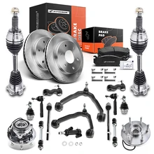 23 Pcs Brake Rotors Pads Hub Bearing CV Axle Control Arm Kit