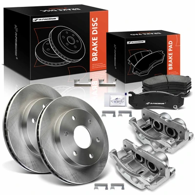 8 Pcs Front Disc Brake Rotors & Ceramic Brake Pads & Brake Calipers