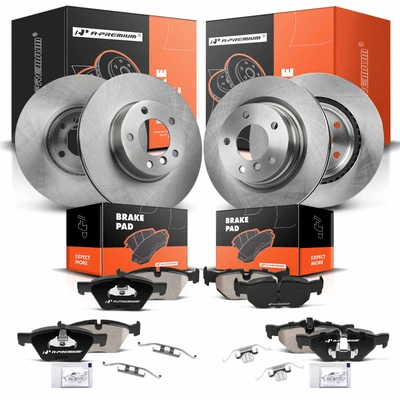 Disc Brake Rotors and Ceramic Pads Kit, 12 Pcs, Front & Rear, A-Premium, APBRPR1294