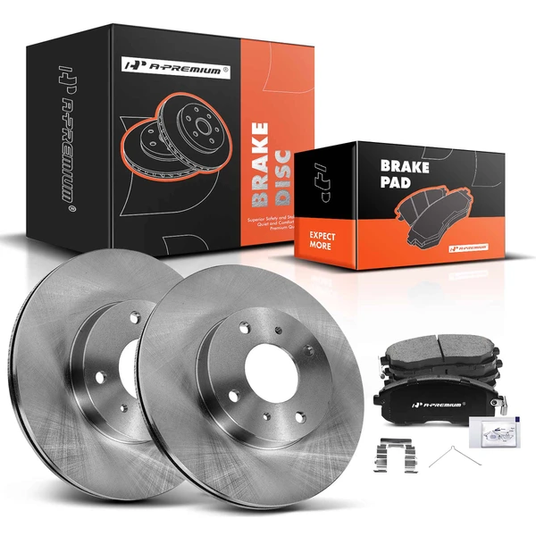 1999-2001 INFINITI G20 Disc Brake Rotors and Ceramic Pads Kit, 6 Pcs, Front Driver & Passenger, A-Premium, APBRPR835