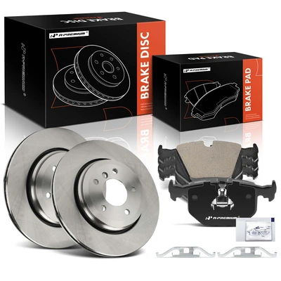 6 Pcs Rear Disc Brake Rotors & Ceramic Brake Pads