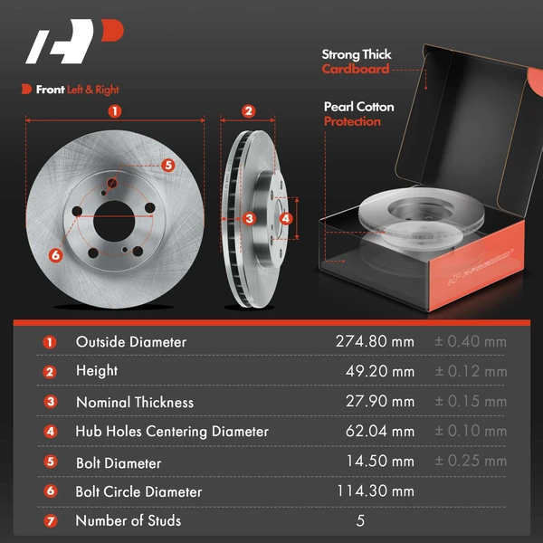 16-PC Brake Rotor + Brake Pad + Brake Caliper, Front & Rear, 1-Piston, A-Premium APBRPR2008