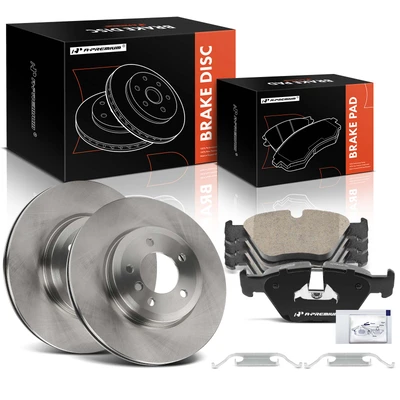 6 Pcs Front Disc Brake Rotors & Ceramic Brake Pads