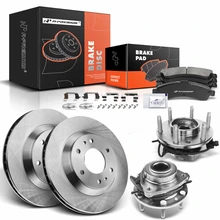 8 Pcs Front Brake Rotors & Pads + Hub Bearing