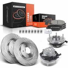 2012-2016 Chrysler Town & Country Disc Brake Rotors and Ceramic Pads Kit with Calipers, 8 Pcs, Rear Driver & Passenger, A-Premium, APBRPR606