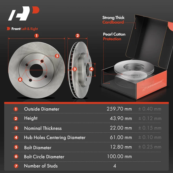 Disc Brake Rotors and Ceramic Pads Kit, 12 Pcs, Front & Rear, A-Premium, APBRPR1883