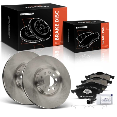 6 Pcs Front Disc Brake Rotors & Ceramic Brake Pads
