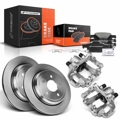 8 Pcs Rear Disc Brake Rotors & Ceramic Brake Pads & Brake Calipers