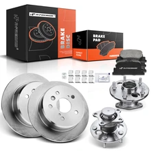 8 Pcs Rear Disc Brake Rotors & Ceramic Brake Pads & Hub Bearings