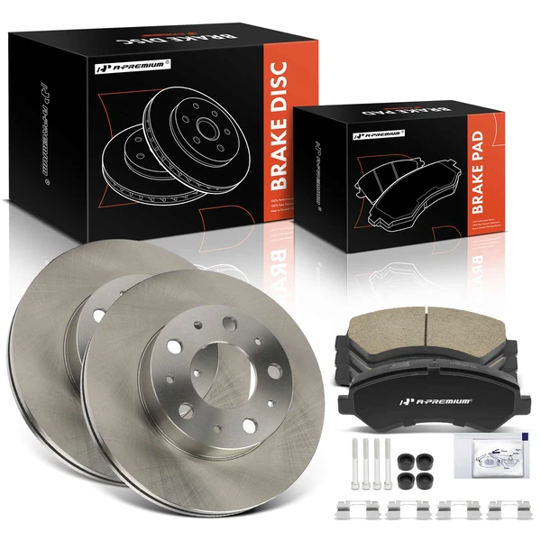 Disc Brake Rotors and Ceramic Pads Kit, 6 Pcs, Front Driver & Passenger, A-Premium, APBRPR1893