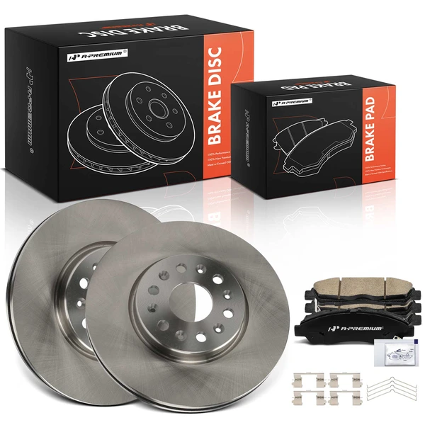 Disc Brake Rotors and Ceramic Pads Kit, 6 Pcs, Front Driver & Passenger, A-Premium, APBRPR1894