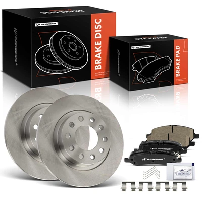 6 Pcs Rear Disc Brake Rotors & Ceramic Brake Pads