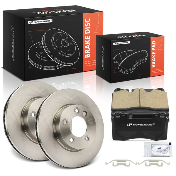 Disc Brake Rotors and Ceramic Pads Kit, 6 Pcs, Front Driver & Passenger, A-Premium, APBRPR1897