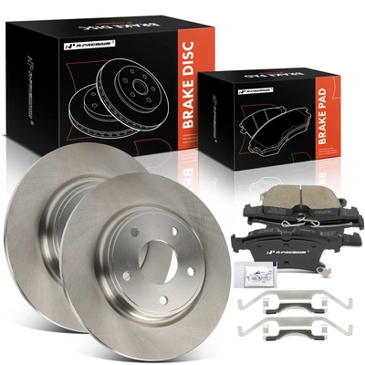 6 Pcs Rear Disc Brake Rotors & Ceramic Brake Pads