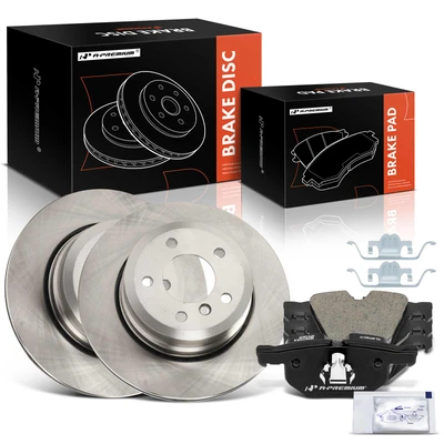 6 Pcs Rear Disc Brake Rotors & Ceramic Brake Pads