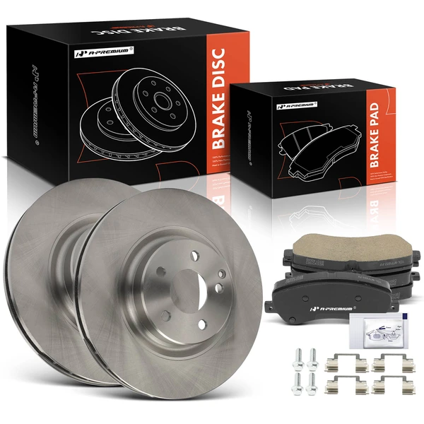 Disc Brake Rotors and Ceramic Pads Kit, 6 Pcs, Front Driver & Passenger, A-Premium, APBRPR1898