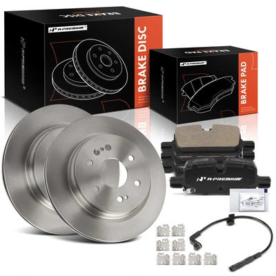 6 Pcs Rear Disc Brake Rotors & Ceramic Brake Pads