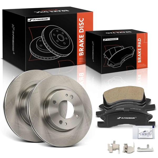 Disc Brake Rotors and Ceramic Pads Kit, 6 Pcs, Front Driver & Passenger, A-Premium, APBRPR1903