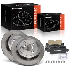2007-2015 Mini Cooper Disc Rotors + Ceramic Brake Pads Set of 6 Rear Driver & Passenger A-Premium APBRPR1523
