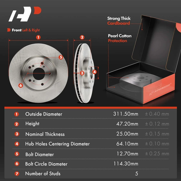 2006-2010 BMW 550i Disc Brake Rotors and Ceramic Pads Kit, 6 Pcs, Front Driver & Passenger, A-Premium, APBRPR1909