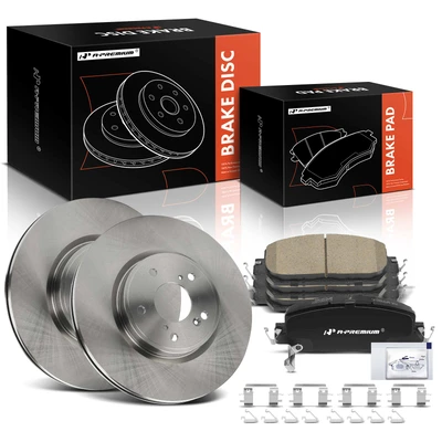 6 Pcs Front Disc Brake Rotors & Ceramic Brake Pads
