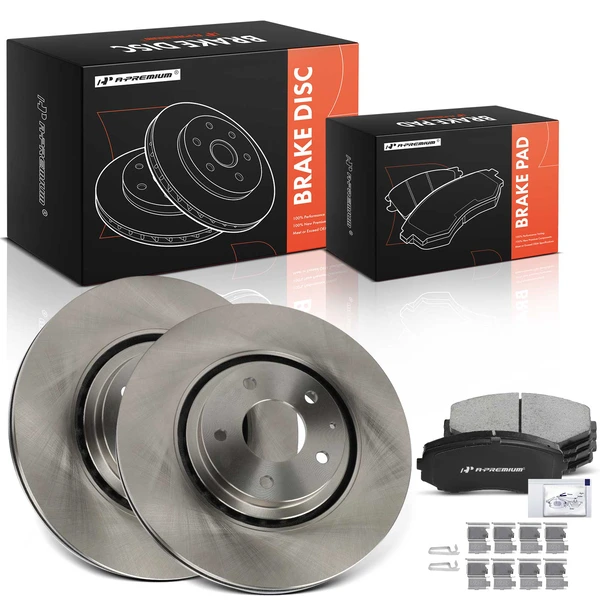 Disc Brake Rotors and Ceramic Pads Kit, 6 Pcs, Front Driver & Passenger, A-Premium, APBRPR1911