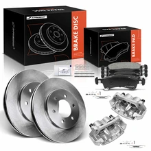 8 Pcs Front Disc Brake Rotors & Ceramic Brake Pads & Brake Calipers for 2003-2006 Lincoln Navigator