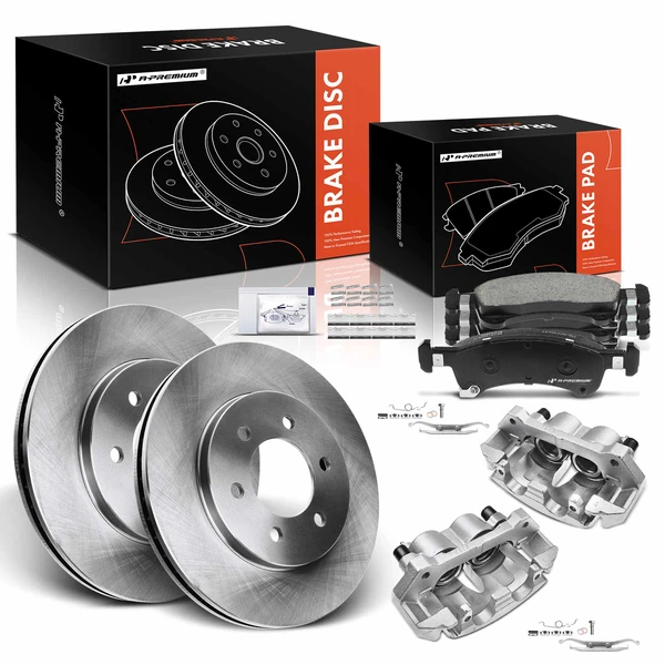 8 Pcs Front Disc Brake Rotors & Ceramic Brake Pads & Brake Calipers for 2003-2006 Lincoln Navigator