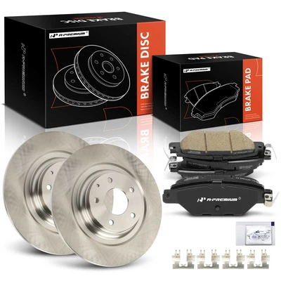 6 Pcs Rear Disc Brake Rotors & Ceramic Brake Pads