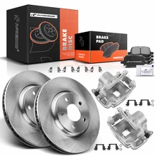 8 Pcs Front Disc Brake Rotor & Pad + Brake Caliper