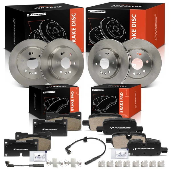 2021 GMC Yukon XL Disc Brake Rotors and Ceramic Pads Kit, 12 Pcs, Front & Rear, A-Premium, APBRPR1914