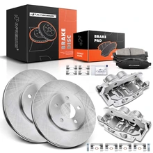 8 Pcs Front Disc Brake Rotors & Pads + Brake Caliper