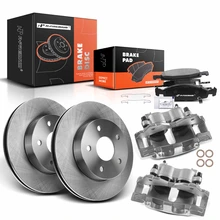 8 Pcs Front Disc Brake Rotors & Ceramic Brake Pads & Brake Calipers for 1999-2002 Jeep Grand Cherokee