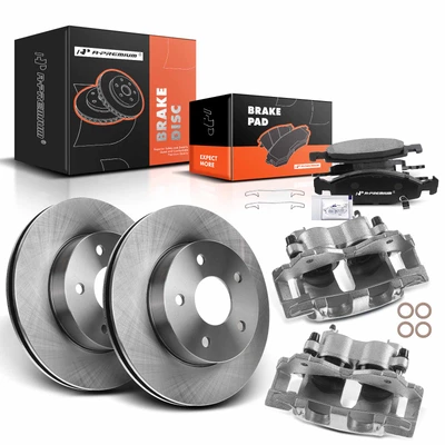 8 Pcs Front Disc Brake Rotors & Ceramic Brake Pads & Brake Calipers