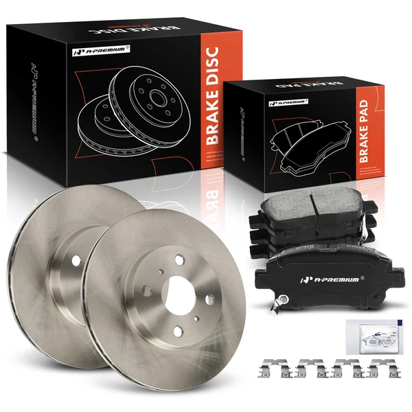 Disc Brake Rotors and Ceramic Pads Kit, 6 Pcs, Front Driver & Passenger, A-Premium, APBRPR1919