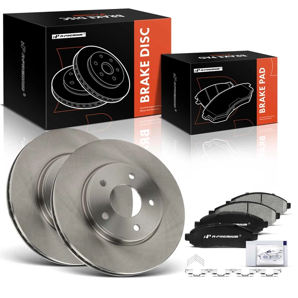 Disc Brake Rotors and Ceramic Pads Kit, 6 Pcs, Front Driver & Passenger, A-Premium, APBRPR1916