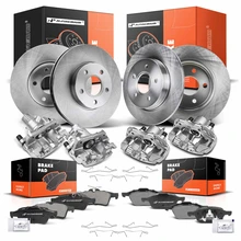 16 Pcs Front & Rear Disc Brake Rotors & Ceramic Brake Pads & Brake Calipers