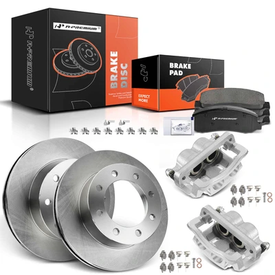 8 Pcs Front Disc Brake Rotors & Ceramic Brake Pads & Brake Calipers
