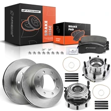 8 Pcs Front Disc Brake Rotor & Pads + Hub Bearing for 2005-2009 Ford F-250 Super Duty