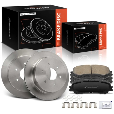 6 Pcs Rear Disc Brake Rotors & Ceramic Brake Pads
