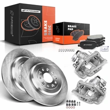 8 Pcs Rear Disc Brake Rotors & Ceramic Brake Pads & Brake Calipers for 2011-2015 Lincoln MKX