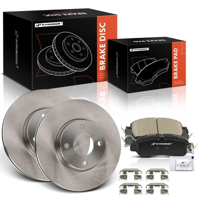 6 Pcs Front Disc Brake Rotors & Ceramic Brake Pads