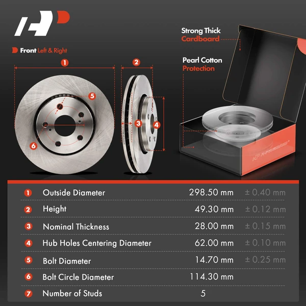 Disc Brake Rotors and Ceramic Pads Kit, 12 Pcs, Front & Rear, A-Premium, APBRPR1994